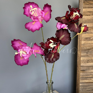Fleurs d'iris artificielles Jinxi, 3 têtes, fleurs en soie, décoration de mariage et de maison, vente directe d'usine transfrontalière - Product Image 4