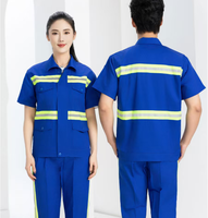 Chemise de travail unisexe à manches courtes, style classique, personnalisable, en polyester respirant, haute visibilité, uniforme de garde