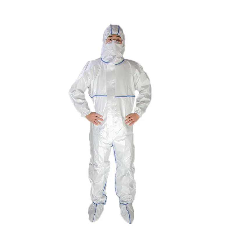Overalls Coveralls Guardwear OEM PP PE Reinforced White Waterproof Custom Hooded Overalls Microporous Sterile Protective Ppe Coverall Suit Gown