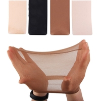Bonnet de perruque en nylon respirant de haute qualité, très élastique, couleur noir et nude
