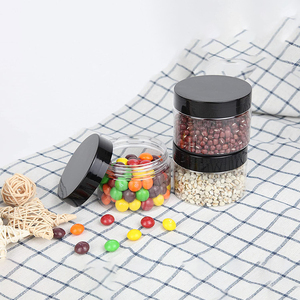 Miệng Rộng Rõ Ràng Rỗng Nhựa PET Refillable 4Oz 8Oz Lọ Nhựa Với Số Lượng Lớn Với Nắp Đậy Màu Đen - Product Image 5