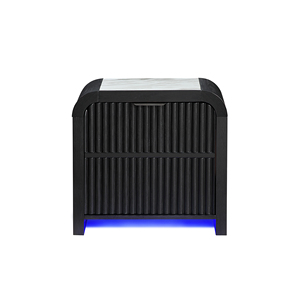 โต๊ะข้างเตียงเบเวอร์ลี่สีดำขาวพร้อมตู้แช่และลำโพง - Product Image 1