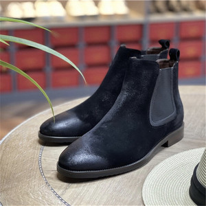 Bottines d'été et de printemps pour hommes, chaussures en cuir rétro pour hommes, bout pointu, à lacets, design antidérapant - Product Image 4