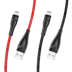 USAMS-Cable Micro usb trenzado U41, accesorios de carga rápida y datos para Teléfono Móvil, 1m, 2m y 3m