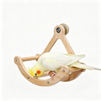 Jouet à bascule en bois pour perroquet, forme bateau pirate, avec cage à oiseaux, roue d'exercice rotative, échelle d'escalade et accessoire anti-ennui