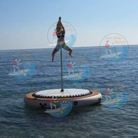 Plateforme de danse gonflable robuste avec poteau, scène en PVC de qualité commerciale pour discothèques, événements DJ et locations de fêtes