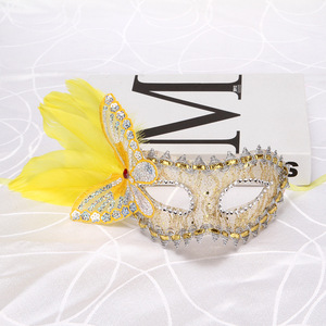 DAMAI New Masquerade Mask for Women with Feather Women Venetian Mask for Masquerade Party Mardi Gras Halloween Cosplay Christmas - Product Image 4