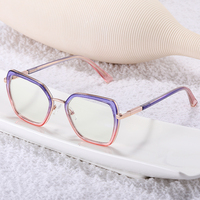 Partagas mode oeil de chat métal TR90 carré Anti lumière bleue bloquant lunettes lunettes monture optique lunettes pour femmes