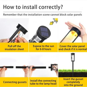 Lampe solaire en forme de sablier, étanche IP65, lumière de jardin à LED clignotante, pour aménagement paysager extérieur, jardin, patio - Product Image 2