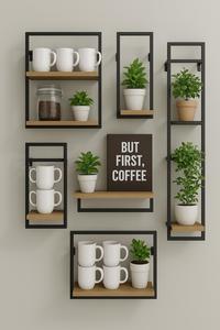 Estantes de pared industriales modernos, estantes de exhibición de plantas minimalistas, estanterías de <span class=keywords><strong>madera</strong></span> <span class=keywords><strong>y</strong></span> metal para una organización elegante del hogar - Product Image 3