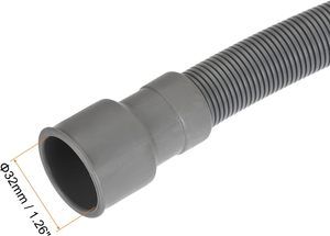 Nouveau produit Tuyau de vidange pour lave-linge 32mm ID 2m de long <span class=keywords><strong>Rallonge</strong></span> de tuyau flexible Gris - Product Image 4