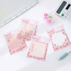 HengXin Sakura Sticky Note Cute Stationery Notepad With Sticky Kawaii School Supplies Memo <b>Pad</b> 3*3 - Product Image 2