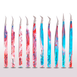 Pinces à cils professionnelles personnalisées avec logo, en acier inoxydable, pour isolation et volume, outils de salon de beauté - Product Image 5