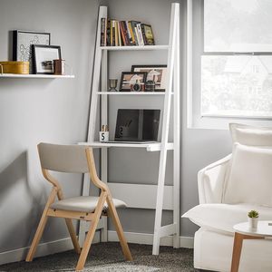 <strong>Ladder</strong> <strong>Desk</strong> with <strong>Shelves</strong> Wall <strong>Desk</strong> for Small Space Secretary <strong>Desk</strong> Workstation Dresser <strong>Shelf</strong> Freestanding Bookshelf - Product Image 1