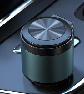 Portable Auto Ashtray LED Light Alloy Aluminum Cup Crystal Flame Retardant <b>Cigarette</b> Holder <b>Box</b> Car Smokeless Ashtray - Product Image 6