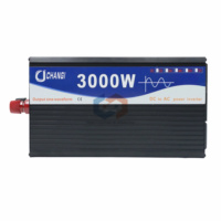 Convertisseur de tension pour voiture 3000W DC vers AC 12V/24V vers AC220V 60Hz, onde sinusoïdale pure, monophasé, avec double prise