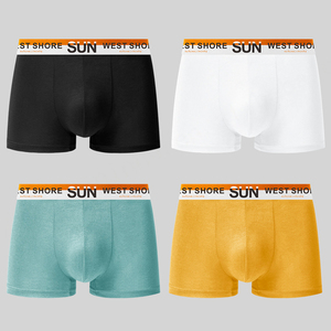 Venta al por mayor de ropa interior elástica suave de alta calidad de los hombres personalizados cómodos de algodón transpirable calzoncillos de tiro medio gran oferta Logo - Product Image 2