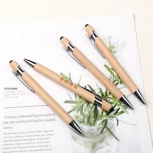 Stylo bille créatif en bambou à écran tactile Maggi, écologique, 4 couleurs, en bois, cadeau d'affaires, logo personnalisé - Product Image 4