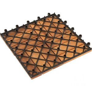 Azulejos de suelo entrelazados de madera, azulejos de cubierta de patio con patrón de mosaico, azulejos de clic de balcón de acacia de madera maciza - Product Image 4