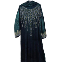 Abaya à capuche en gros pour femmes africaines, broderie florale de feuilles dorées, respirante, ample, longueur au sol, manches longues, modeste