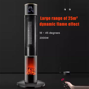 Aprobación CE portátil ahorro de energía PTC calefacción aire caliente ventilador eléctrico calentador con llama para oficina habitación hogar escritorio invierno calentador - Product Image 2