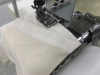 Machine à coudre industrielle à pied marcheur à grande vitesse à triple aiguille pour l'ourlet des t-shirts, dispositif de coupe pour sous-vêtements masculins RN9300-TQ