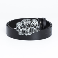 Boucle de ceinture automatique rétro punk tête de squelette - Boucle créative en alliage de zinc argenté peint à l'ancienne pour homme de haute qualité