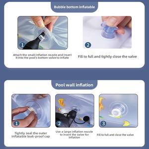 <span class=keywords><strong>Piscine</strong></span> carrée gonflable pliable pour bébés et nourrissons de moins de 3 ans, utilisation estivale en extérieur ou à la maison, jeux aquatiques - Product Image 3