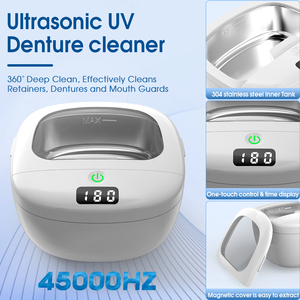 Nettoyants dentaires ultrasoniques UV sans fil 140 ml 45 kHz 2026, nouveaux, pour prothèses dentaires, aligneurs, protège-dents, nettoyant ultrasonique pour prothèses dentaires - Product Image 6