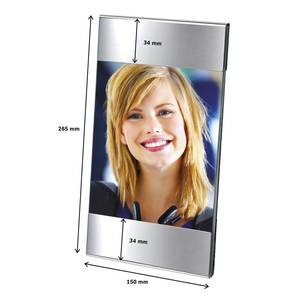 Cadre photo en métal fait main personnalisable avec des rayures verticales, design rustique moderne, disponible en tailles 5x7, 8x10, A4, 15x20 cm - Product Image 2