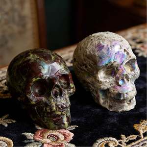 หัวกะโหลกหินธรรมชาติคุณภาพสูงหลากหลายวัสดุจากคริสตัลโฮลา ขายส่ง สำหรับตกแต่งบ้าน สำนักงาน ธุรกิจ ตามเทรนด์แฟชั่น - Product Image 2