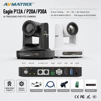 Caméra PTZ AVMATRIX EAGLE P12A P20A P30A 1080p60 avec suivi IA, NDI HX3, zoom 12X 20X 30X, 3G-SDI, HDMI, USB pour diffusion en direct en église