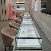 Vitrine de Luxe Personnalisée en Marbre pour Bijoux, Comptoir d'Exposition en Verre Moderne, Meuble de Présentation OEM/ODM pour Boutique, Magasin de Détail, Montres, Pierres Précieuses et Métal