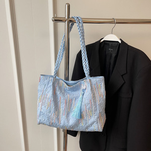 2025 verano tendencia Casual nuevo estilo bolso de hombro de gran capacidad para mujer moda personalizada-Bolso de compras personalizado patrón de logotipo - Product Image 6