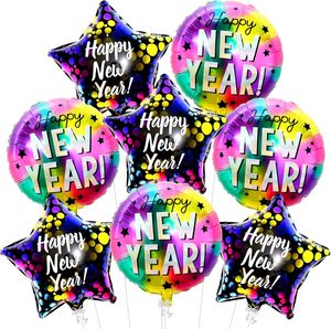 Set de Globos de <span class=keywords><strong>Año</strong></span> Nuevo 2027, Globos Redondos Negros y Dorados de 18 Pulgadas, Estrella Pentagrama, Globo 4D, Decoración para Fiesta de Nochevieja, Helio - Product Image 2
