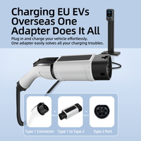 Adaptateur de charge EV Type 1 vers Type 2 en ABS PC ignifuge, sûr, 7 kW, 230 V AC, pour voitures électriques européennes