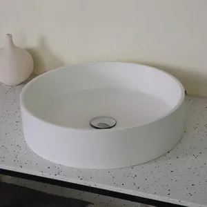 Lavabo de superficie sólida acrílico al por mayor de fábrica lavabo de piedra de resina artificial