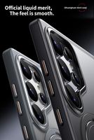 Étui de protection magnétique 360° en métal avec support pour téléphone portable Samsung S25 Plus S24 Ultra 2025