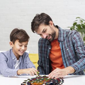 Dành cho người lớn nghệ thuật dân gian bằng gỗ Câu Đố độc đáo hình dạng động vật cây của cuộc sống Câu Đố Giáng sinh Tạ Ơn gia đình Quà Tặng - Product Image 3