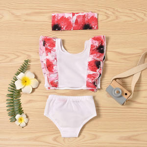 Conjunto de ropa de verano para niñas pequeñas, trajes de baño con estampado Floral y volantes, <span class=keywords><strong>Bikini</strong></span> para playa - Product Image 3