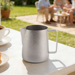 Jarra Profesional para Espumar Leche de Titanio Puro de 450 ml con Escala |   Jarra Ligera Antihuellas para Café Latte Art - Product Image 3
