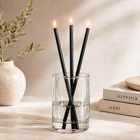 Lot de 3 bougies à huile éternelles rechargeables sans fumée avec mèche en métal et coffret cadeau pour la décoration intérieure et les fêtes