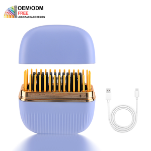 PRTECH แปรงให้ความร้อนขนาดเล็กไร้สาย, หวีไฟฟ้าให้ความร้อนแบบชาร์จไฟได้พกพาได้หวีทำความร้อนขนาดเล็ก - Product Image 1