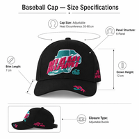 Gorras de Béisbol de Mezclilla Ajustables de 5 Paneles, Estilo Miami, Bordado 3D Premium, Dos Tonos, Personalizadas, de Alta Calidad, para Uso Urbano, Venta al Por Mayor