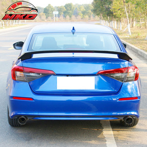 เหมาะสำหรับ Honda Civic รุ่นที่ 11 ซีดาน 4 ประตู ปี 22-26 รุ่น Modulo MD Sty (ไฟไม่ใช้งานได้จริง ไม่ต้องใช้สายไฟ) สปอยเลอร์ท้ายรถสีดำด้าน - Product Image 3