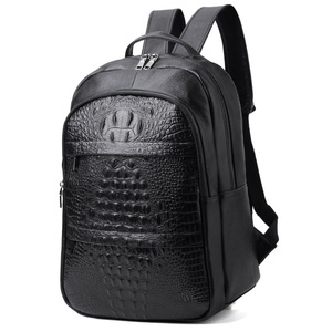 Alligator Sac à dos d'affaires décontracté pour <span class=keywords><strong>ordinateur</strong></span> portable <span class=keywords><strong>17</strong></span> <span class=keywords><strong>pouces</strong></span> en <span class=keywords><strong>cuir</strong></span> véritable noir polyester de haute qualité durable - Product Image 2