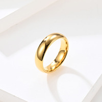 Bague d'Alliance en Or G1611 4mm 6mm 8mm Anneaux en Acier Tungstène pour Hommes et Femmes Plaqué Or 18K Bague en Carbure de Tungstène