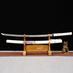 Épées de Commandement Japonaises Longquan de 102 cm, Forgées à <span class=keywords><strong>la</strong></span> Main en Acier Carbone 1045 Monobloc, Motif <span class=keywords><strong>Vague</strong></span> de Prunier Printanier, Épées de Samouraï pour Décoration Intérieure - Product Image 2