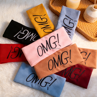 Bandeau de yoga et spa brodé, réutilisable, antidérapant, en tissu élastique à bord large, pour le visage, la douche et l'exercice, pour femmes, coloré et tendance
