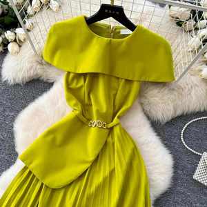 Robe Tunique Plissée Midi Élégante Grande Taille pour Femme, Coupe Empire, Imprimé Numérique Tissé, Respirante, Écologique et Lavable - Product Image 2